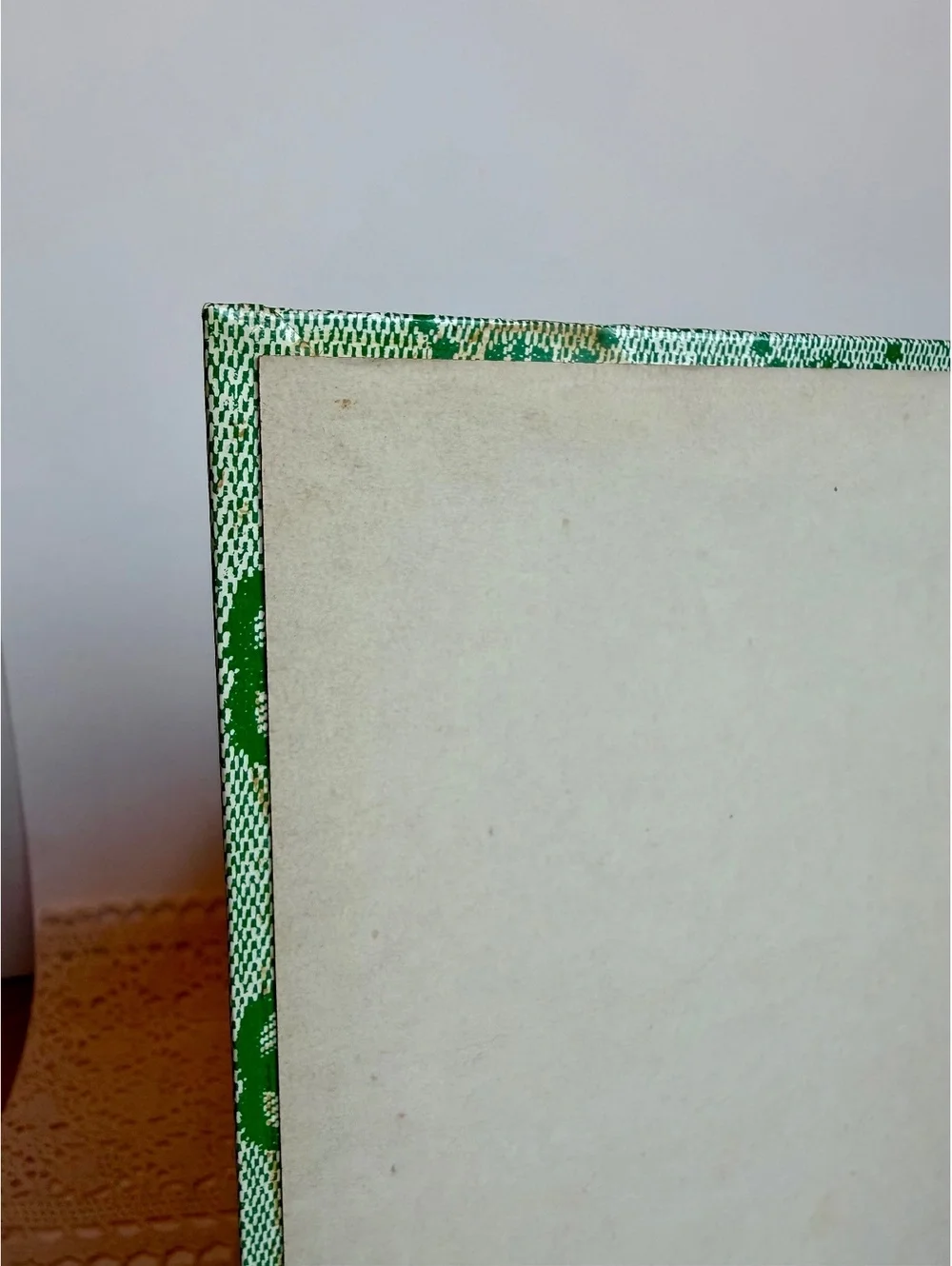 Vintage Green Geometric Dry Mount Photo Album Spiral Bound Retro Photo Book